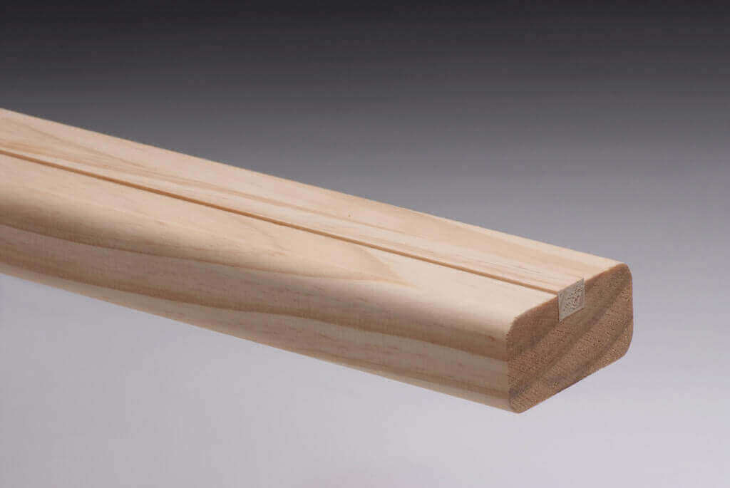 Pine Stair Flight Shoe Rail with 12mm rebate and fillet Pine Stair Flight Shoe Rail with 12mm rebate and fillet