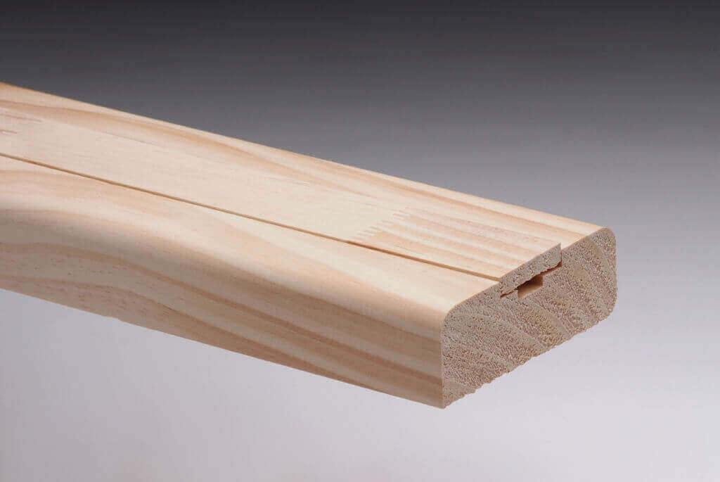 Pine Balcony Shoe Rail with 32mm rebate and fillet Pine Balcony Shoe Rail with 32mm rebate and fillet