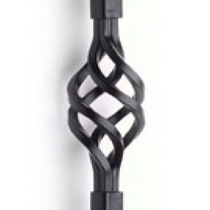 Twist with Basket Black Metal Balcony Baluster