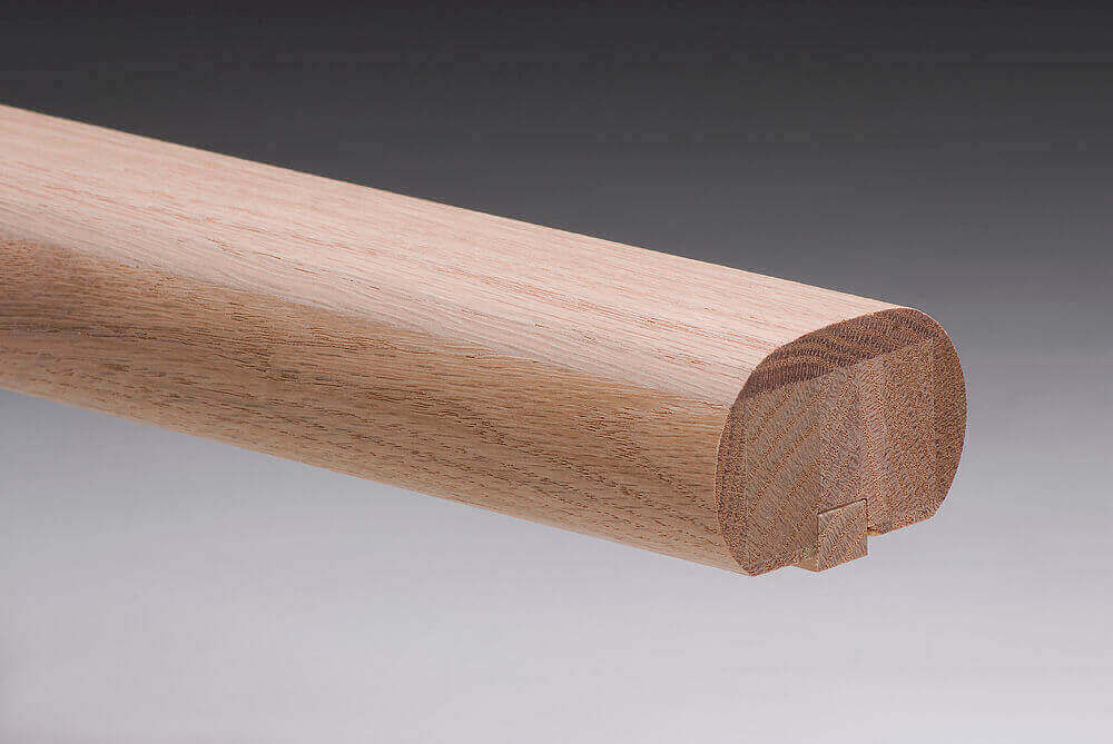 American Oak Oval Handrail with 12mm rebate and fillett American Oak Oval Handrail with 12mm rebate and fillett