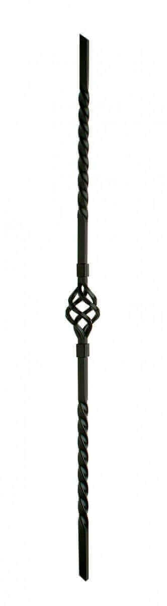 Twist with Basket Black Metal Stair Flight Baluster Twist with Basket Black Metal Stair Flight Baluster